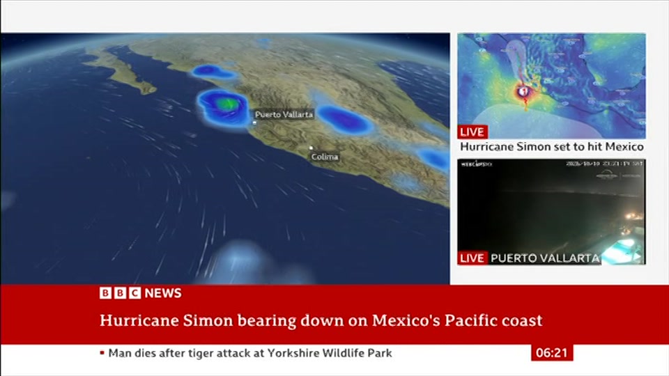 Broadcast still at 21m 30s. BBC News, 11 October 2026.