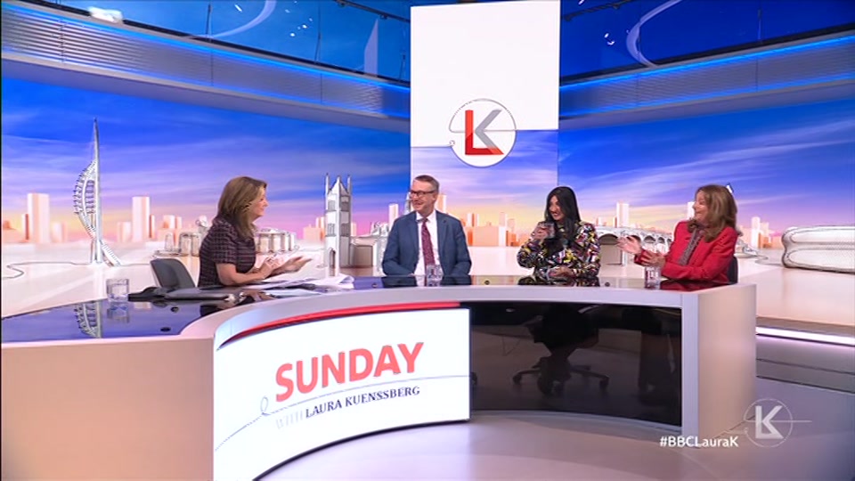 Broadcast still at 27m. BBC One, Sunday with Laura Kuenssberg, 11 October 2026.