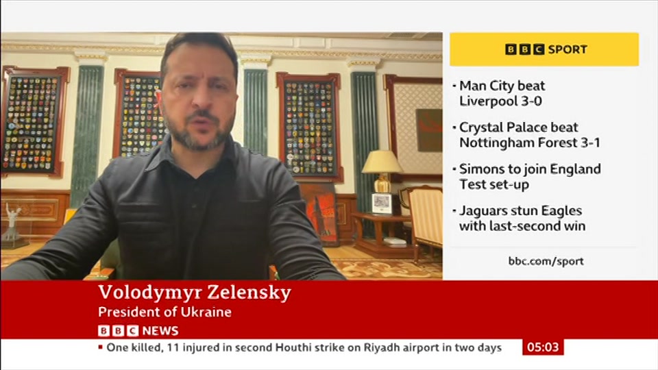 Still from BBC News at 3:00