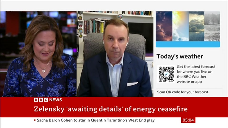 Broadcast still at 4m 30s. BBC News, 12 October 2026.