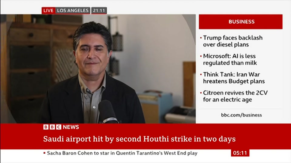 Broadcast still at 11m. BBC News, 12 October 2026.