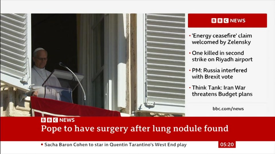 Still from BBC News at 20:30