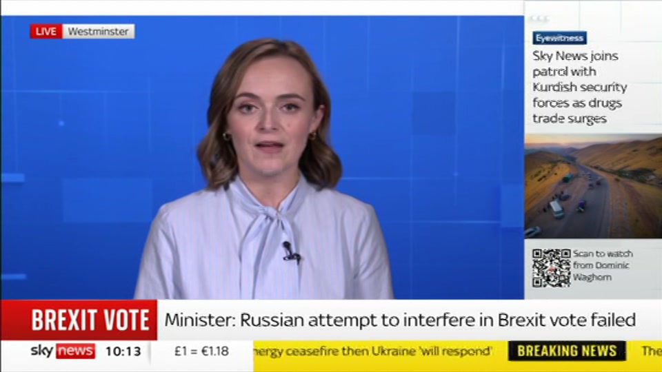 Broadcast still at 13m. Sky News, Sky News Today with Gareth Barlow, 12 October 2026.