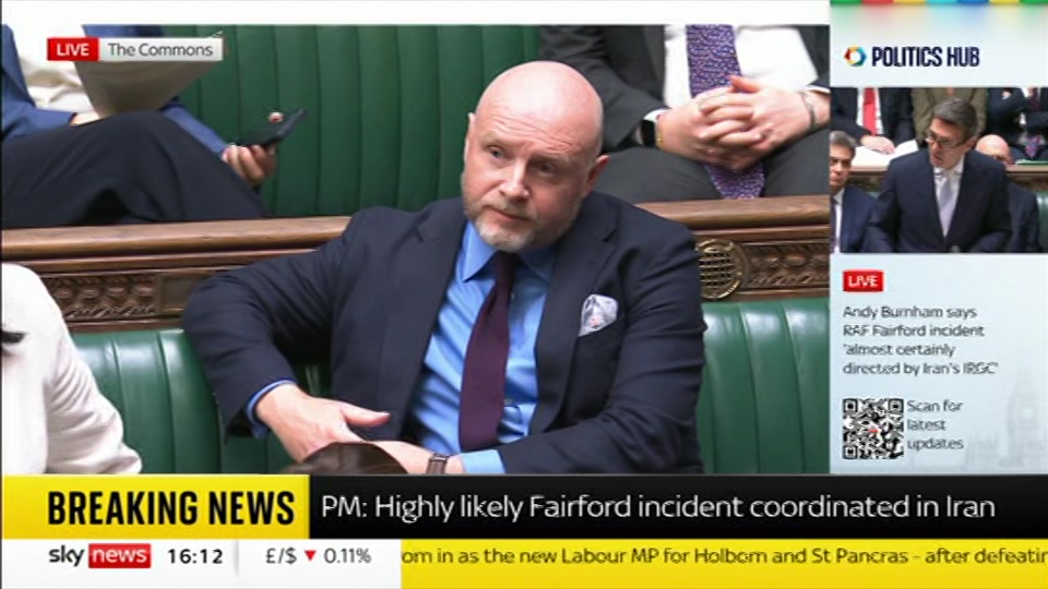 Broadcast still at 12m. Sky News, Sky News Today with Jayne Secker, 12 October 2026.