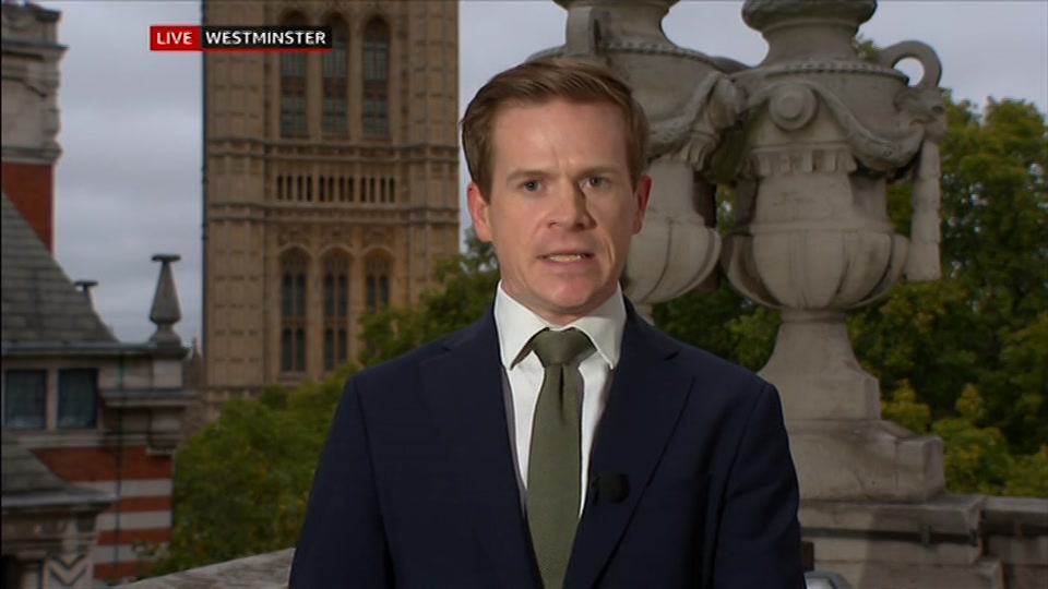 Broadcast still at 18m. BBC One, BBC News, 12 October 2026.