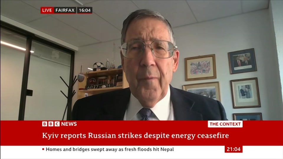 Broadcast still at 4m 30s. BBC News, The Context, 12 October 2026.