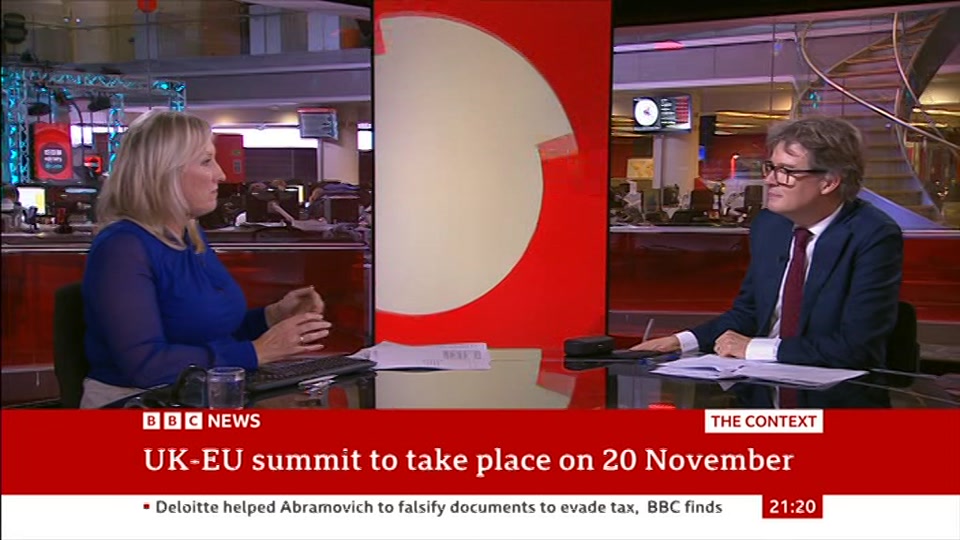 Broadcast still at 20m. BBC News, The Context, 12 October 2026.