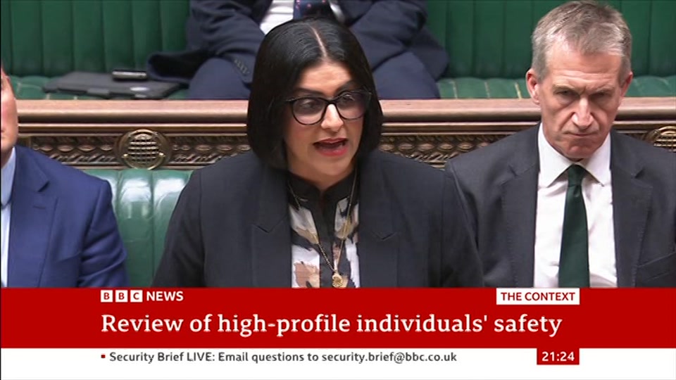 Broadcast still at 24m 30s. BBC News, The Context, 12 October 2026.