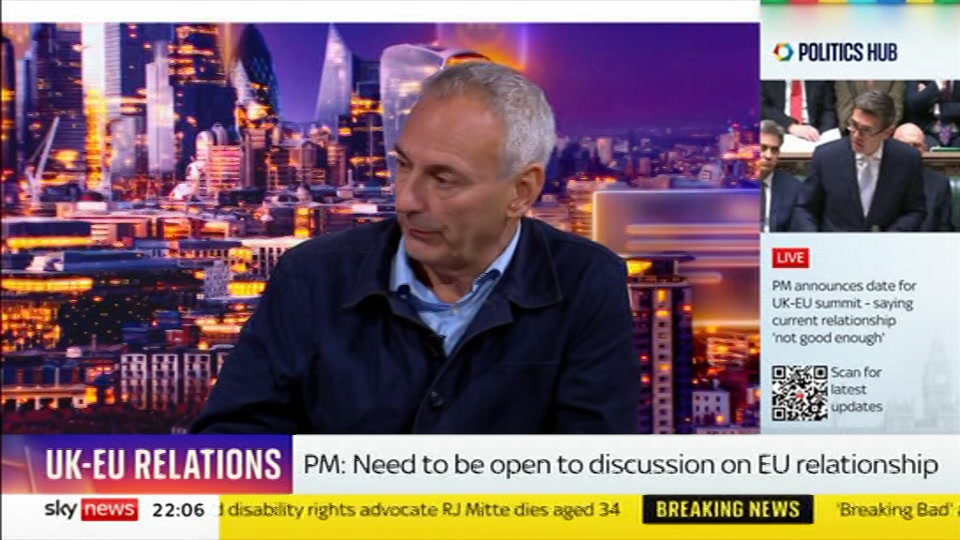 Broadcast still at 6m 30s. Sky News, The Wrap With Anna Botting, 12 October 2026.