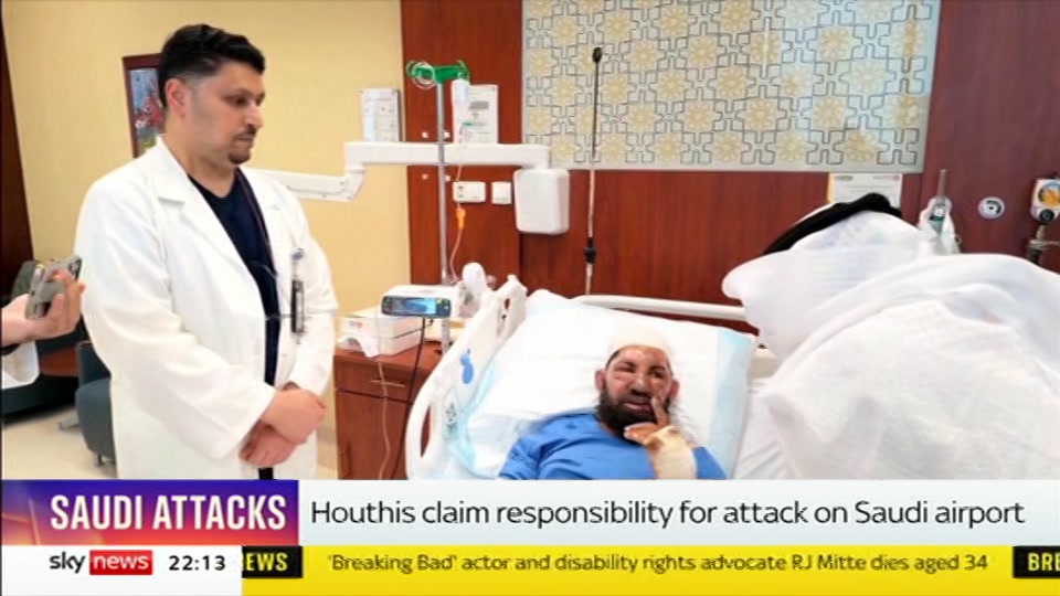 Still from Sky News at 13:00