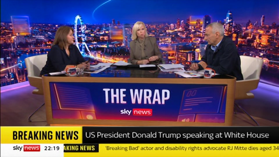 Still from Sky News at 19:00