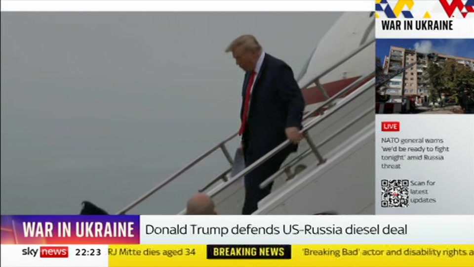 Still from Sky News at 23:30