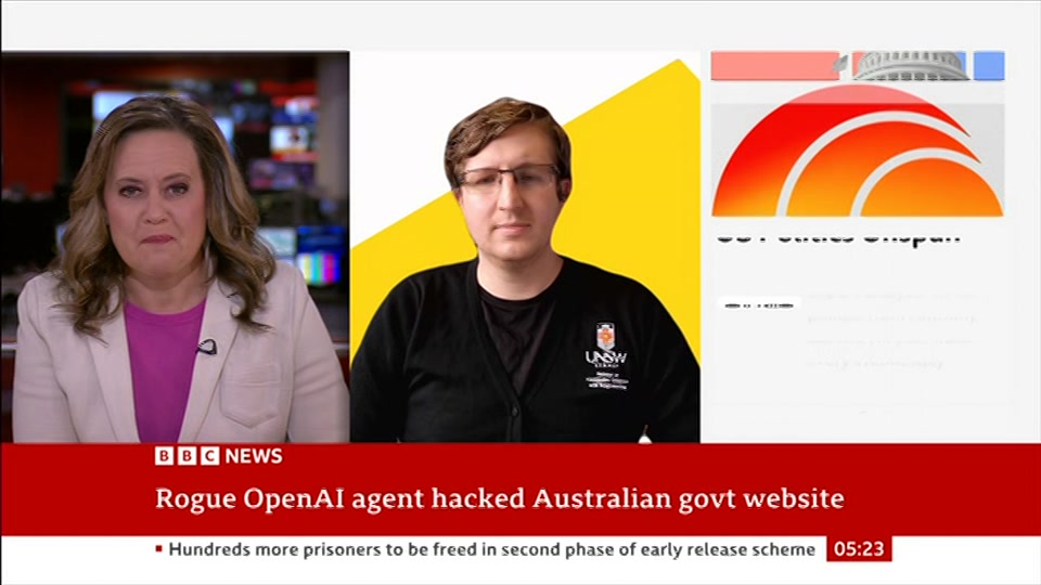 Broadcast still at 23m. BBC News, 13 October 2026.