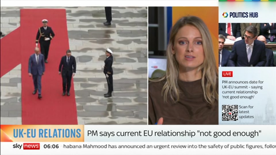 Broadcast still at 6m 30s. Sky News, Mornings, 13 October 2026.