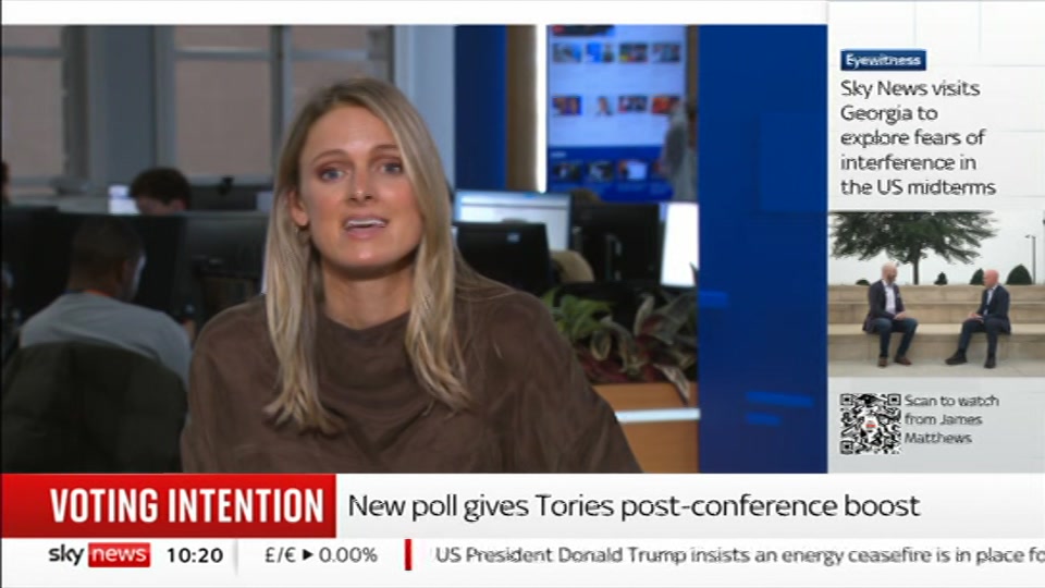 Broadcast still at 20m 30s. Sky News, Sky News Today with Gareth Barlow, 13 October 2026.