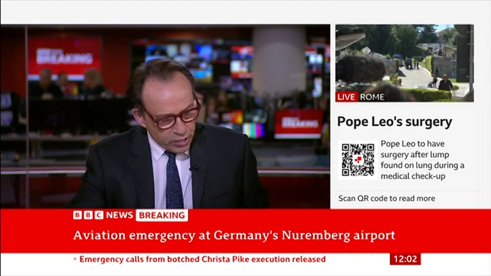 Broadcast still at 2m. BBC News, BBC News Now, 13 October 2026.