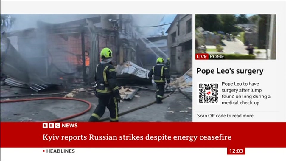 Still from BBC News at 3:00