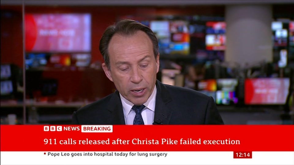 Broadcast still at 14m. BBC News, BBC News Now, 13 October 2026.