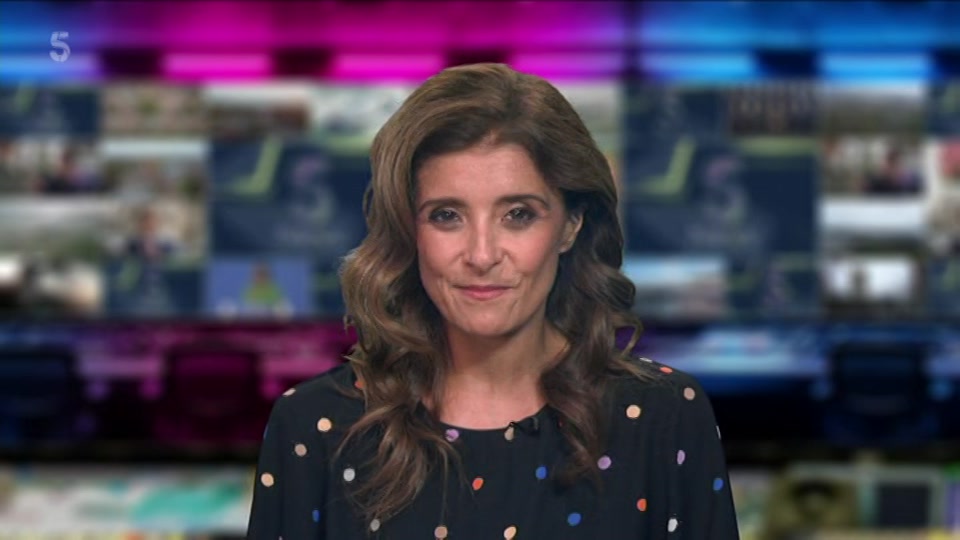 Broadcast still at 2m. Channel 5, 5 News at Lunchtime, 13 October 2026.