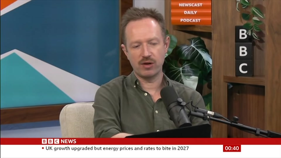 Broadcast still at 10m. BBC News, Newscast, 13 October 2026.