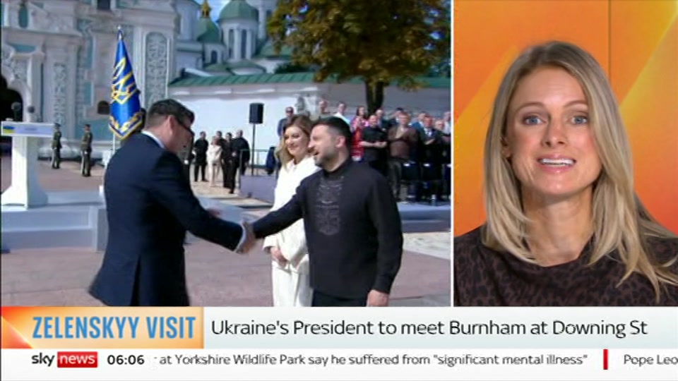 Broadcast still at 6m 30s. Sky News, Mornings, 14 October 2026.