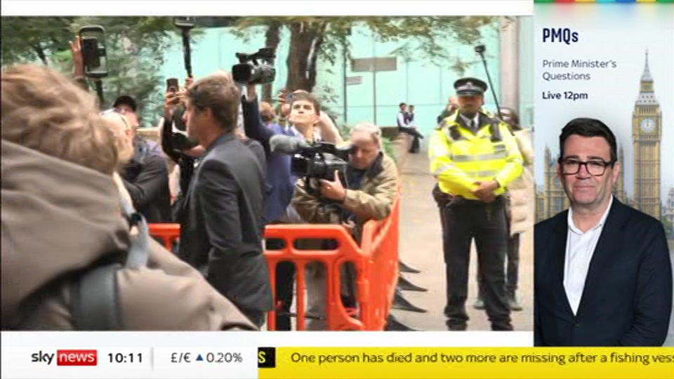 Broadcast still at 11m. Sky News, Sky News Today with Gareth Barlow, 14 October 2026.