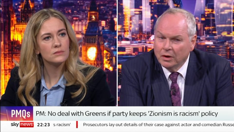 Broadcast still at 23m. Sky News, The Wrap With Anna Botting, 14 October 2026.