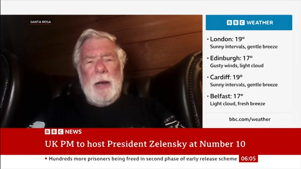 Broadcast still at 5m 30s. BBC News, 14 October 2026.