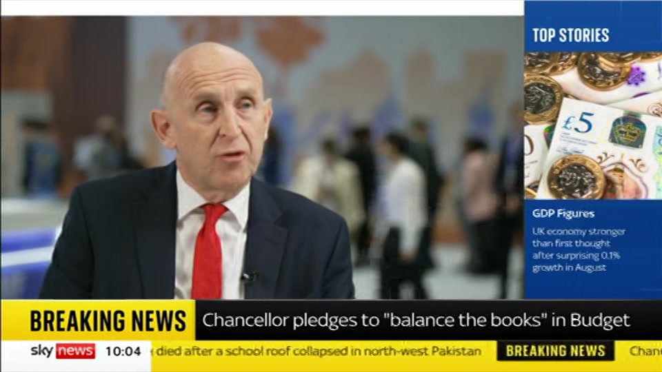 Broadcast still at 4m. Sky News, Sky News Today with Gareth Barlow, 15 October 2026.