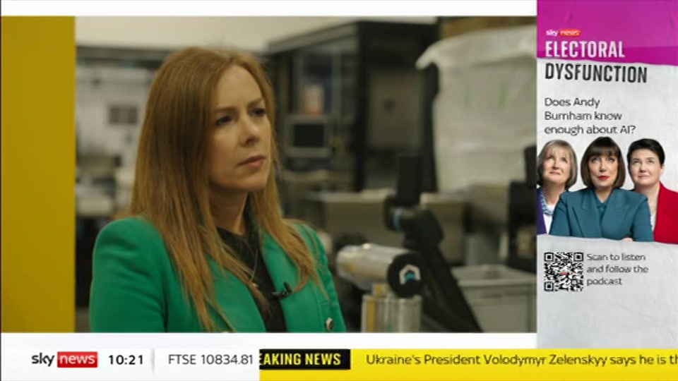 Broadcast still at 21m. Sky News, Sky News Today with Sam Washington, 16 October 2026.