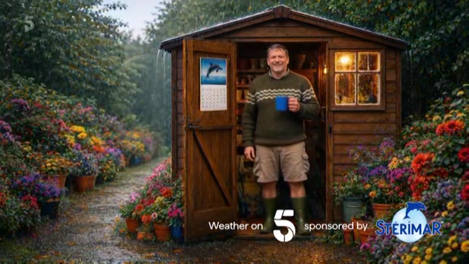 Broadcast still at 3m. Channel 5, 5 News at Lunchtime, 16 October 2026.