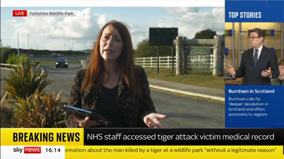 Broadcast still at 14m. Sky News, Sky News Today, 16 October 2026.