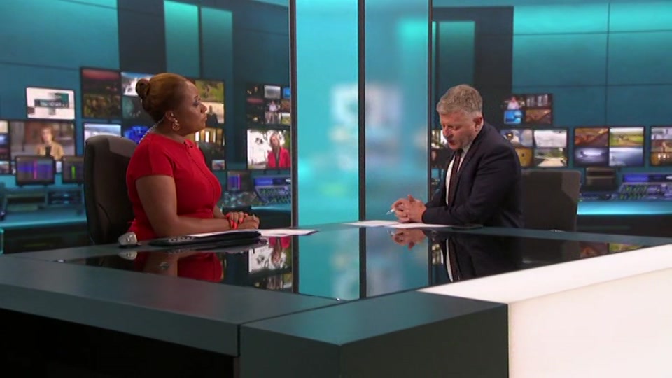 Broadcast still at 13m. ITV, ITV Evening News, 16 October 2026.