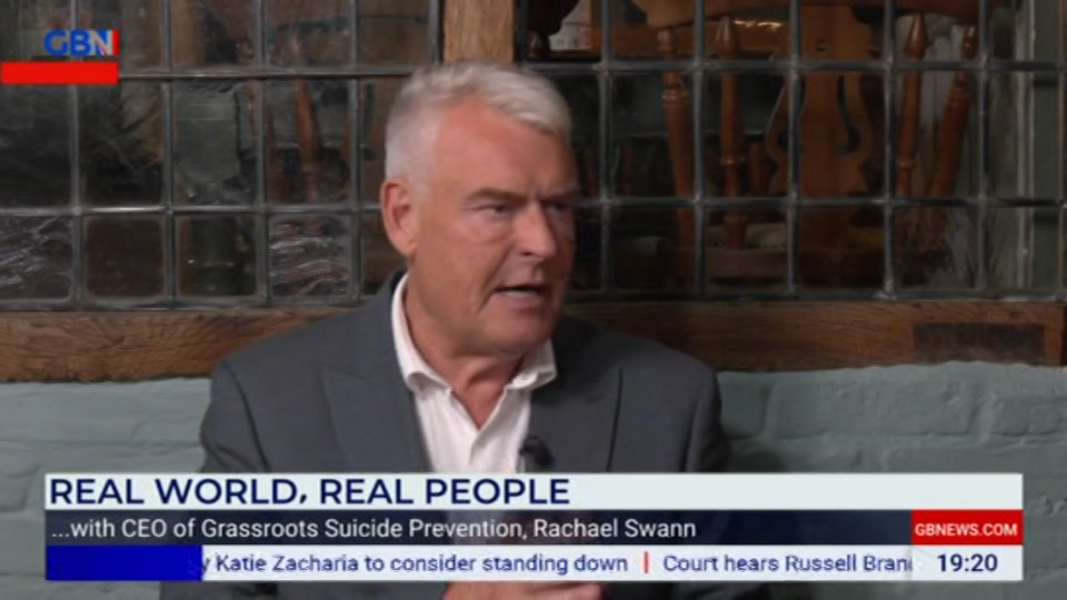 Broadcast still at 20m 30s. GB News, New: Lee Anderson's Real World, 16 October 2026.