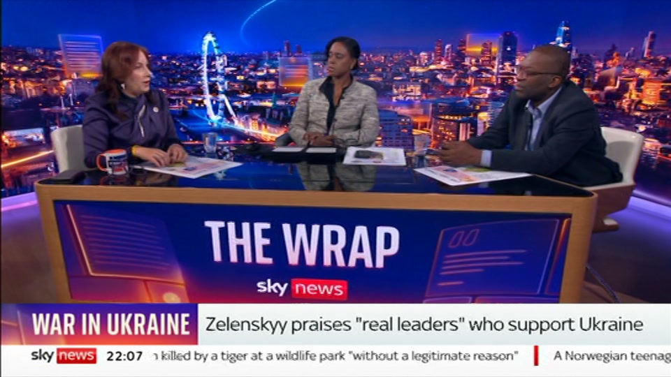 Broadcast still at 7m. Sky News, The Wrap With Gillian Joseph, 16 October 2026.