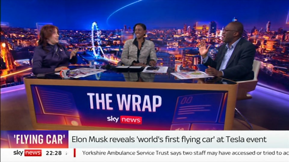 Broadcast still at 28m 30s. Sky News, The Wrap With Gillian Joseph, 16 October 2026.