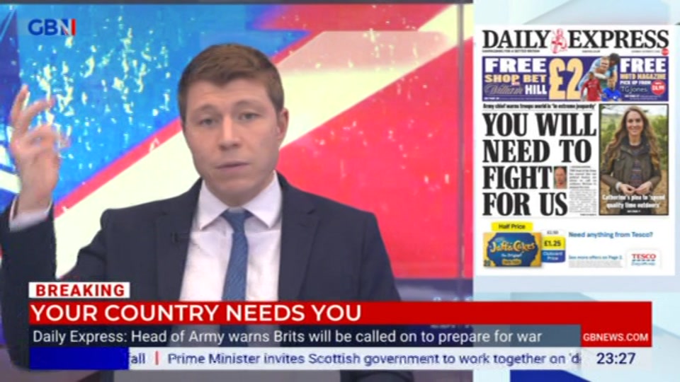 Broadcast still at 27m 30s. GB News, New: Patrick Christys Tonight Late..., 16 October 2026.