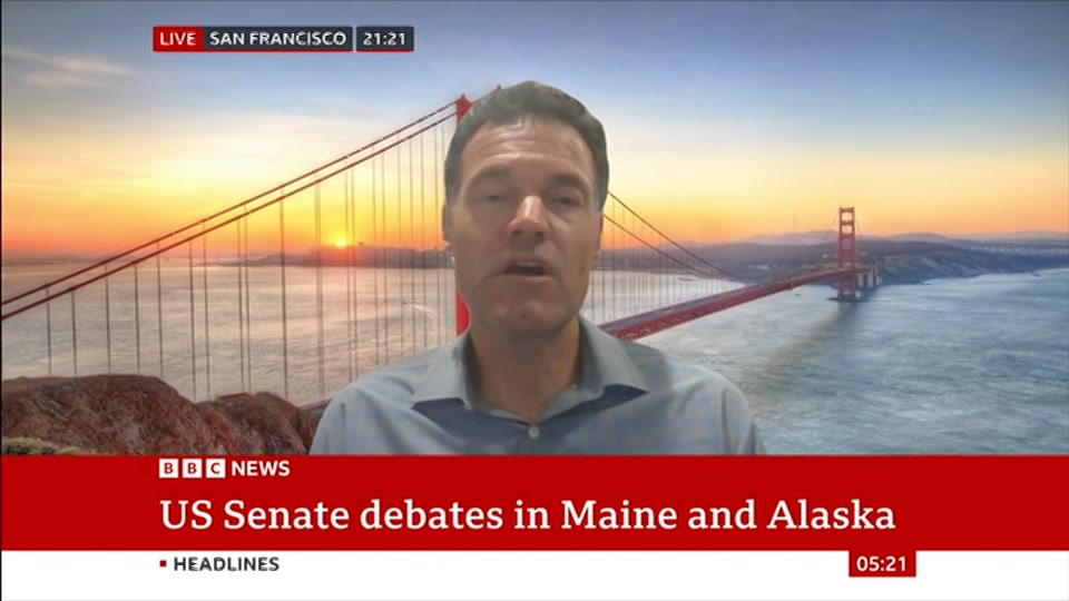 Broadcast still at 21m. BBC News, 16 October 2026.