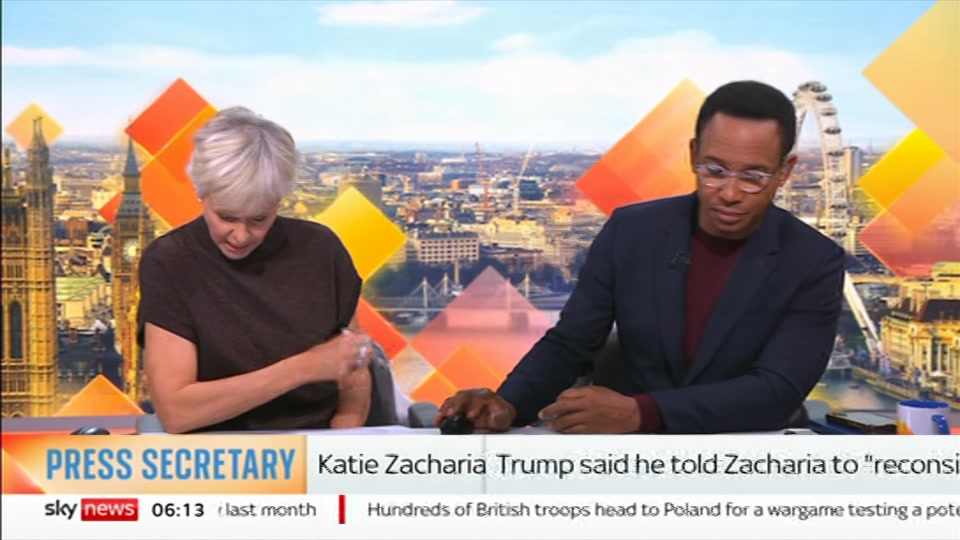Still from Sky News at 13:00
