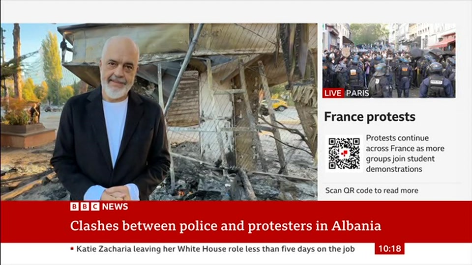 Broadcast still at 18m 30s. BBC News, 17 October 2026.