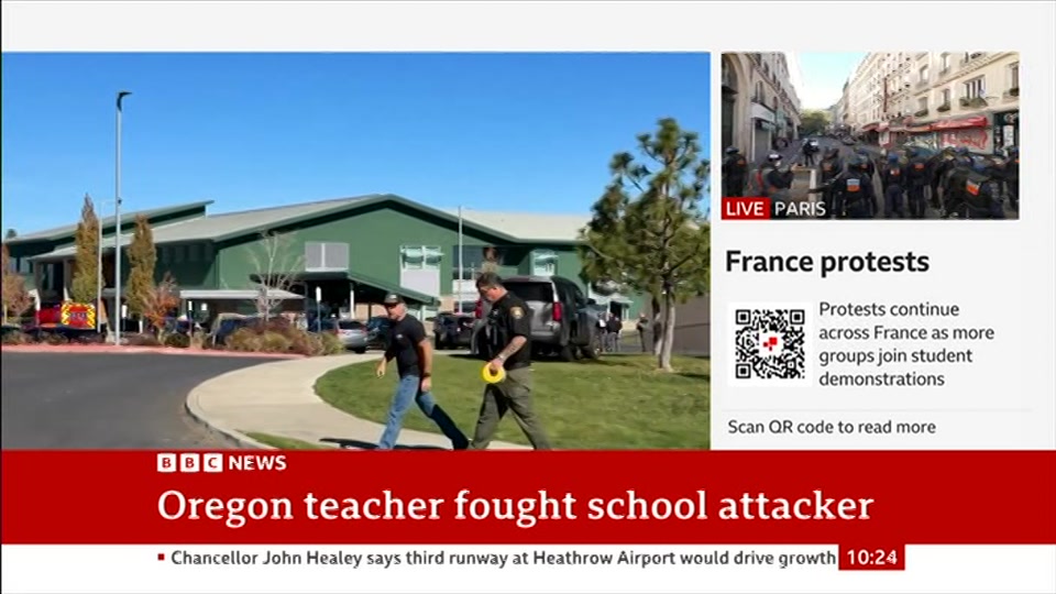 Broadcast still at 24m. BBC News, 17 October 2026.