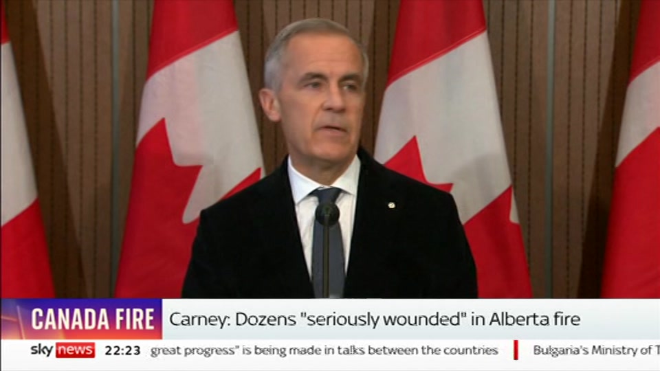 Still from Sky News at 23:00