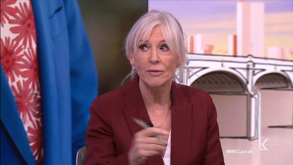 Broadcast still at 47m. BBC One, Sunday with Laura Kuenssberg, 18 October 2026.