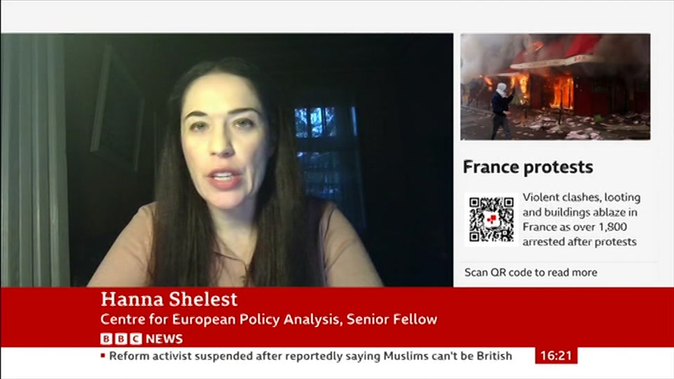 Broadcast still at 21m. BBC News, 18 October 2026.