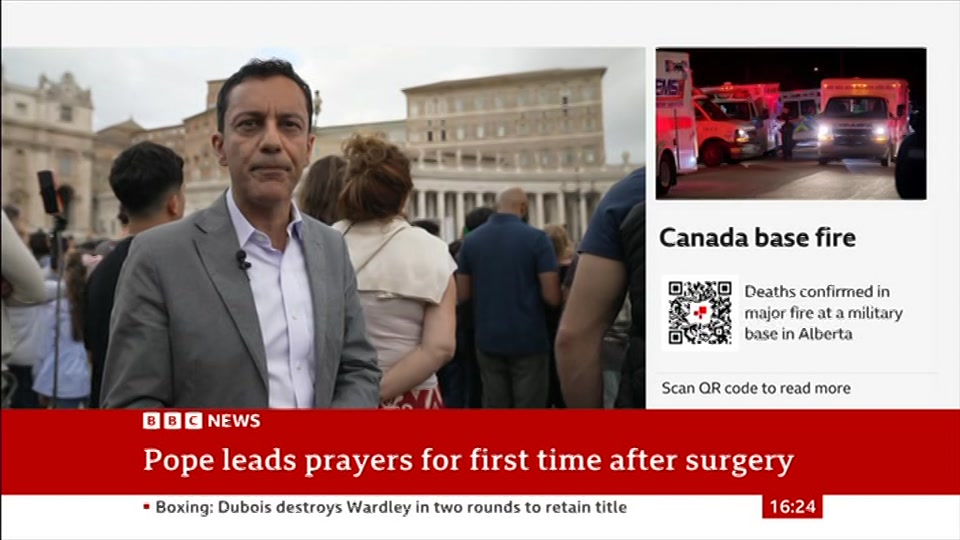 Broadcast still at 24m 30s. BBC News, 18 October 2026.