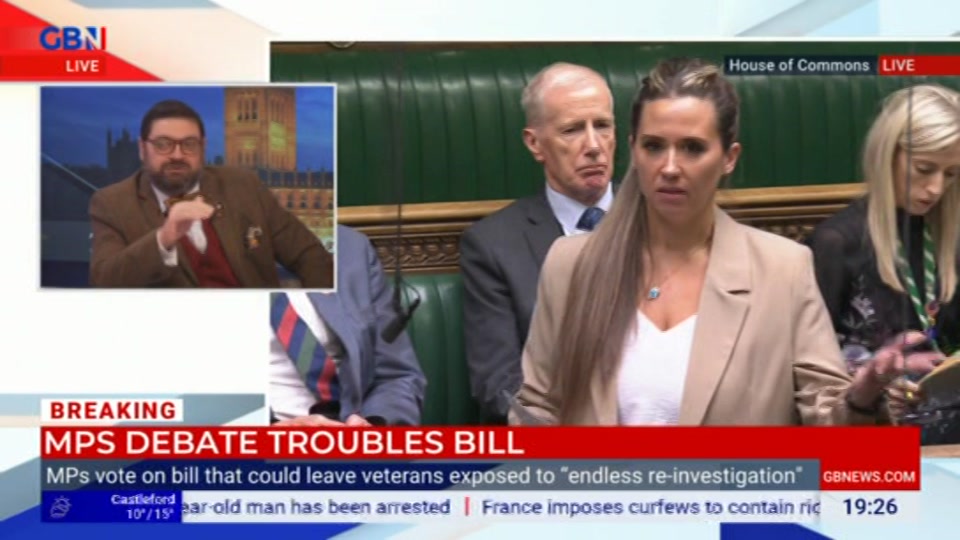 Broadcast still at 26m 30s. GB News, Farage, 19 October 2026.