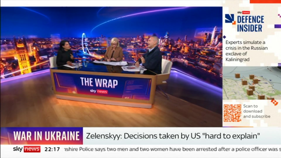 Broadcast still at 17m 30s. Sky News, The Wrap With Anna Botting, 19 October 2026.