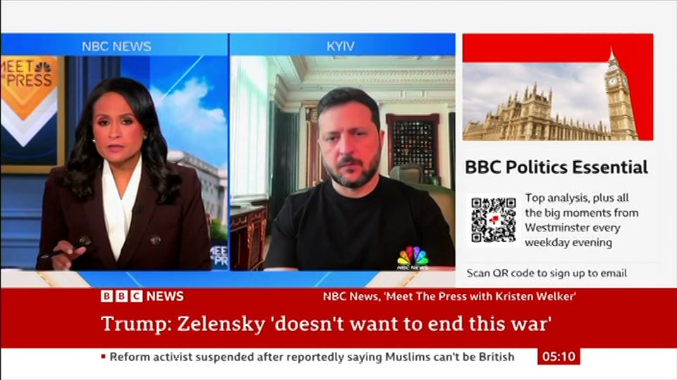 Still from BBC News at 10:00