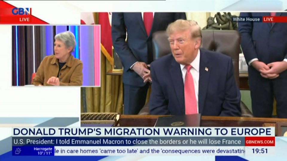 Broadcast still at 51m. GB News, Farage, 20 October 2026.