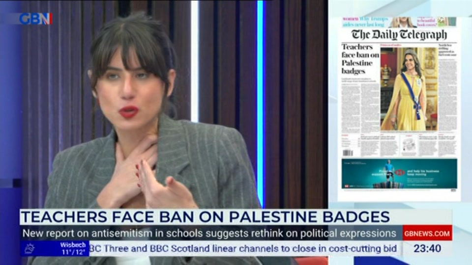 Broadcast still at 40m 30s. GB News, Patrick Christys Tonight Late, 20 October 2026.